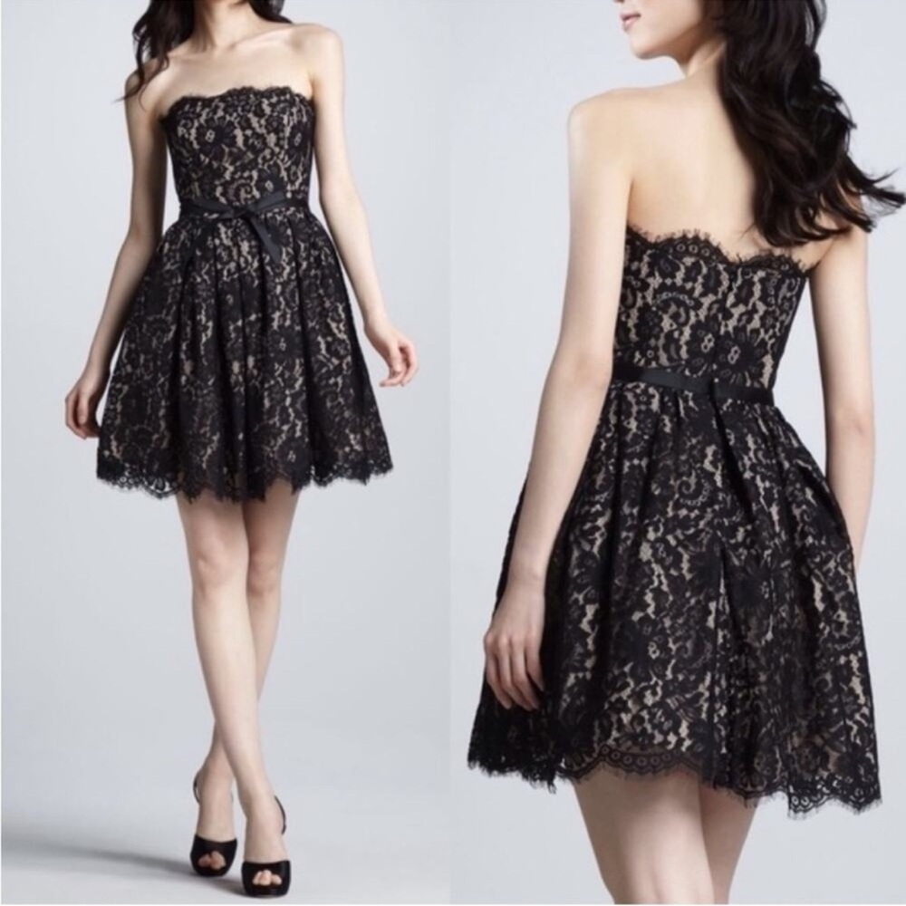 Robert Rodriguez Neiman Marcus for Target Black Strapless Lace Dress